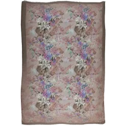 813 - Annalisa Giuntini - Cashmere Scarf with Gently Colored Flowers - Scarves and Foulard - Scarf of High Quality Luxury - Avvenice