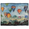 813 - Annalisa Giuntini - Silk Scarf with Hot Air Balloons Fly Over a Wood - Scarves and Foulard - Scarf of High Quality Luxury - Avvenice