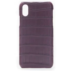 2 ME Style - Case Croco Bordeaux - iPhone X / XS - Crocodile Leather Cover - Avvenice