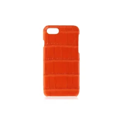 2 ME Style - Case Croco Tangerine- iPhone X / XS - Crocodile Leather Cover - Avvenice