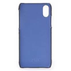 2 ME Style - Case Fingers Leather White / Croco Blue - iPhone X / XS - Crocodile Leather Cover - Avvenice