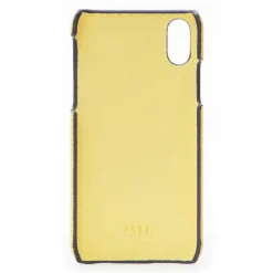 2 ME Style - Case Fingers Leather Yellow / Croco Blue - iPhone X / XS - Crocodile Leather Cover - Avvenice
