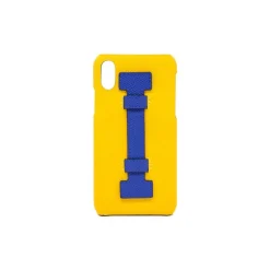 2 ME Style - Case Fingers Leather Yellow / Blue - iPhone X / XS - Leather Cover - Avvenice