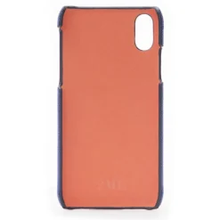 2 ME Style - Case Fingers Leather Blue / Croco Orange - iPhone X / XS - Crocodile Leather Cover - Avvenice
