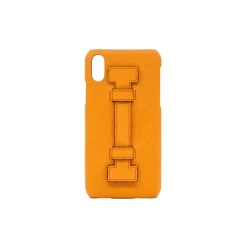 2 ME Style - Case Fingers Leather Orange - iPhone X / XS - Leather Cover - Avvenice