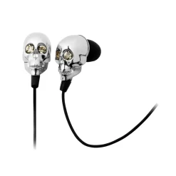 2 ME Style - Earphones In-Ear Silver Skull & Swarovski Crystals - Avvenice
