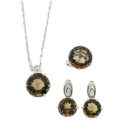 Ab Ove - Earrings in Silver with Fumè Quartz Stone ct 20 - Iris Collection - Handcrafted Earrings - High Quality Luxury - Avvenice