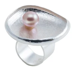 Ab Ove - Ring in Silver with River Pearl - Venus Collection - Handcrafted Ring - High Quality Luxury - Avvenice