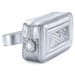 Aleksandra Badura - Camera Belt Bag - Python & Goatskin Belt Bag - Silver - Luxury High Quality Leather Bag - Avvenice