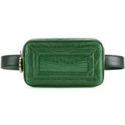 Aleksandra Badura - Camera Belt Bag - Crocodile & Calfskin Belt Bag - Green - Luxury High Quality Leather Bag - Avvenice