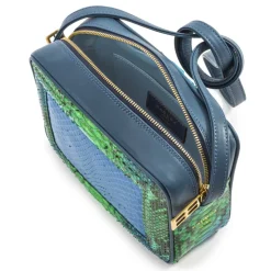 Aleksandra Badura - Camera Bag - Python & Calfskin Mini Bag - Blue, Green & Ocean - Luxury High Quality Leather Bag - Avvenice
