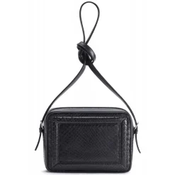 Aleksandra Badura - Camera Bag - Python & Calfskin Mini Bag - Black - Luxury High Quality Leather Bag - Avvenice