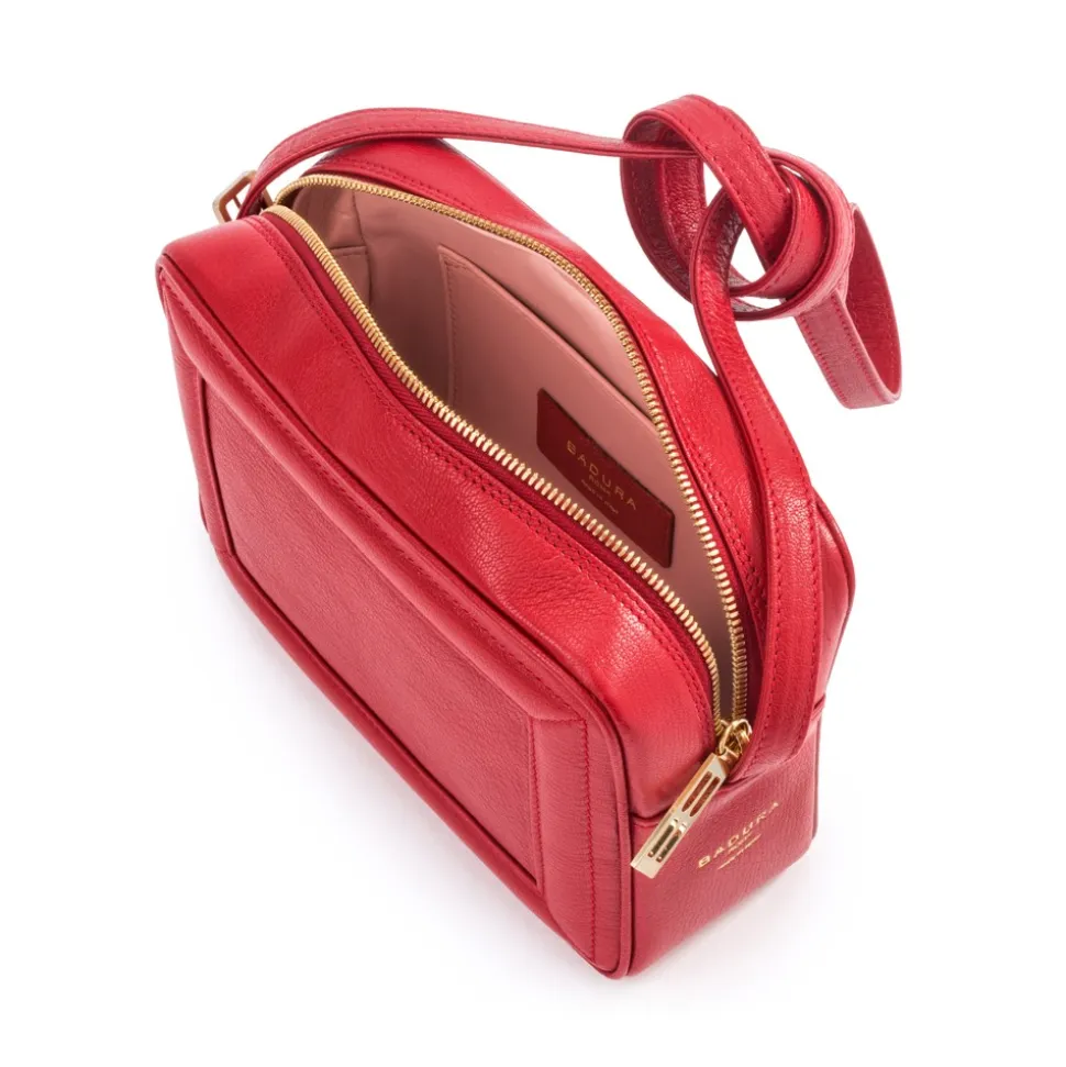 Aleksandra Badura - Camera Bag - Goatskin Mini Bag - Red - Luxury High Quality Leather Bag - Avvenice
