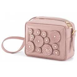 Aleksandra Badura - Camera Bag - Python & Calfskin Mini Bag - Quartz Rose - Luxury High Quality Leather Bag - Avvenice