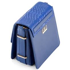 Aleksandra Badura - Candy Bag - Python & Calfskin Shoulder Bag - Blue China - Luxury High Quality Leather Bag - Avvenice