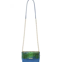 Aleksandra Badura - Candy Bag Mini - Python Shoulder Bag - Blue & Green Ocean - Luxury High Quality Leather Bag - Avvenice