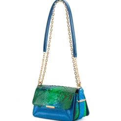 Aleksandra Badura - Candy Bag Mini - Python Shoulder Bag - Blue & Green Ocean - Luxury High Quality Leather Bag - Avvenice