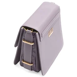 Aleksandra Badura - Candy Bag - Crocodile & Calfskin Shoulder Bag - Violet - Luxury High Quality Leather Bag - Avvenice