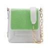 Aleksandra Badura - Candy Bag - Stingray & Calfskin Shoulder Bag - Pistachio and White Ice - Luxury High Quality Leather Bag - Avvenice