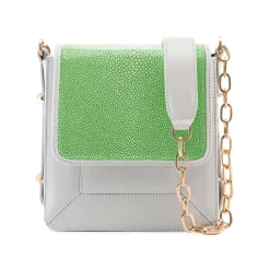Aleksandra Badura - Candy Bag - Stingray & Calfskin Shoulder Bag - Pistachio and White Ice - Luxury High Quality Leather Bag - Avvenice