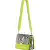 Aleksandra Badura - Candy Bag Large - Python & Calfskin Shoulder Bag - Lime Stone - Luxury High Quality Leather Bag - Avvenice