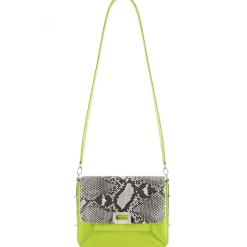 Aleksandra Badura - Candy Bag Large - Python & Calfskin Shoulder Bag - Lime Stone - Luxury High Quality Leather Bag - Avvenice