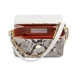Aleksandra Badura - Candy Bag Mini - Python Shoulder Bag - Stone & White - Luxury High Quality Leather Bag - Avvenice