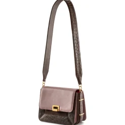 Aleksandra Badura - Candy Bag Large - Python & Calfskin Shoulder Bag - Cocoa - Luxury High Quality Leather Bag - Avvenice