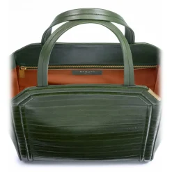 Aleksandra Badura - Clio Bag - Calfskin & Eel Bag - Pine - Luxury High Quality Leather Bag - Avvenice