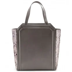 Aleksandra Badura - Clio Bag - Calfskin & Snake Bag - Ash & Roccia - Luxury High Quality Leather Bag - Avvenice