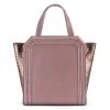 Aleksandra Badura - Clio Mini Bag - Calfskin & Python Shopper Bag - Taupe & Violet - Luxury High Quality Leather Bag - Avvenice