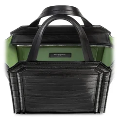 Aleksandra Badura - Clio Mini Bag - Calfskin & Eel Shopper Bag - Onyx - Luxury High Quality Leather Bag - Avvenice