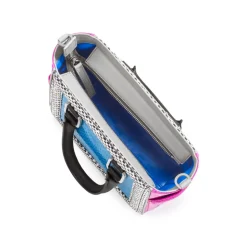 Aleksandra Badura - Ladylike Mini Bag - Calfskin & Python Top-Handle Tote Bag - Onyx & Blue - Luxury High Quality Leather Bag - Avvenice