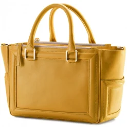 Aleksandra Badura - Ladylike Bag - Calfskin Top-Handle Tote Bag - Mustard - Luxury High Quality Leather Bag - Avvenice