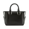 Aleksandra Badura - Ladylike Mini Bag - Goatskin Top-Handle Tote Bag - Carbon Black - Luxury High Quality Leather Bag - Avvenice