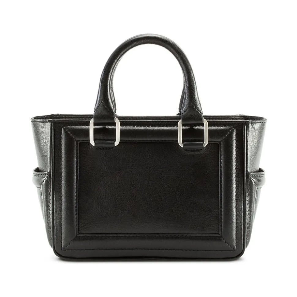Aleksandra Badura - Ladylike Mini Bag - Goatskin Top-Handle Tote Bag - Carbon Black - Luxury High Quality Leather Bag - Avvenice