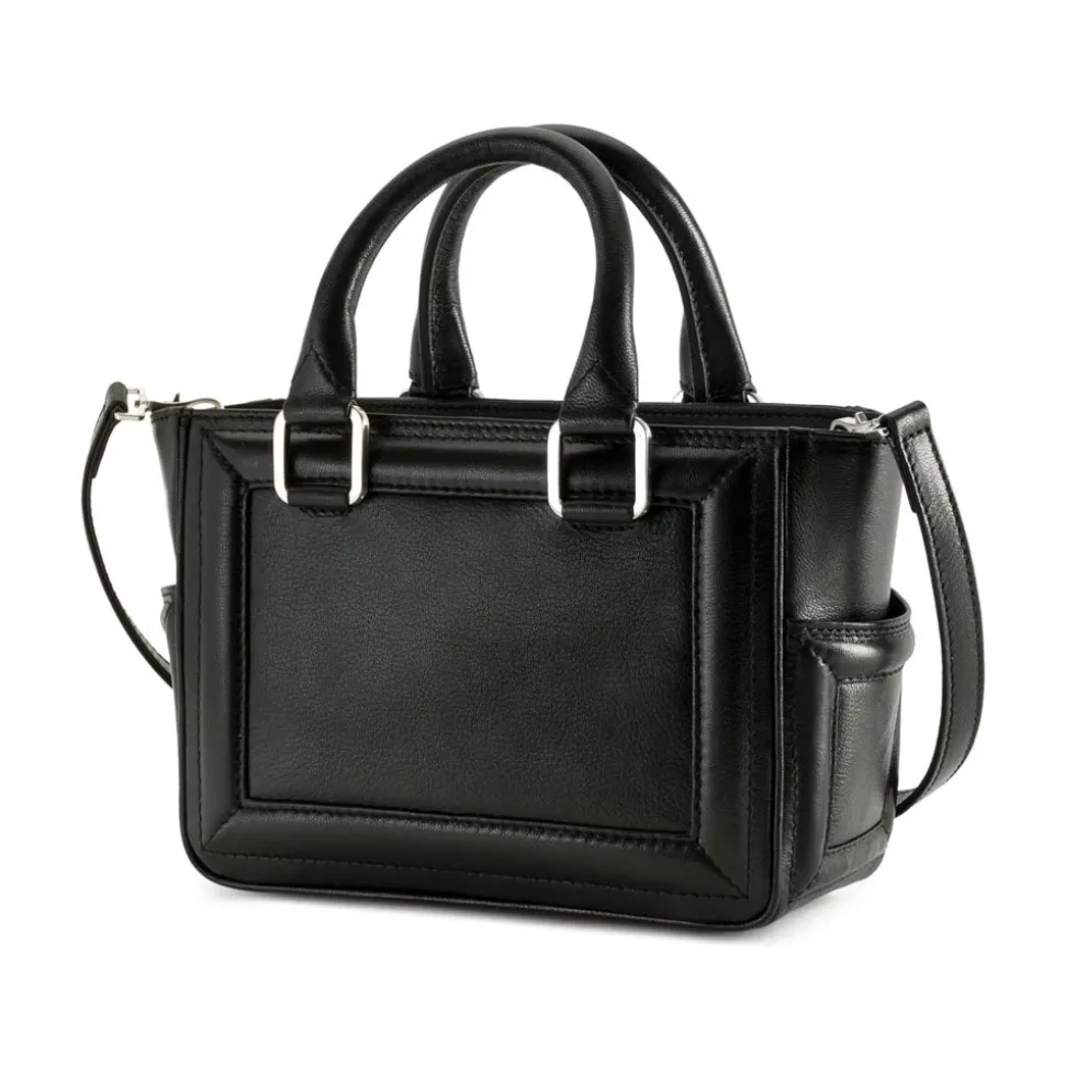 Aleksandra Badura - Ladylike Mini Bag - Goatskin Top-Handle Tote Bag - Carbon Black - Luxury High Quality Leather Bag - Avvenice