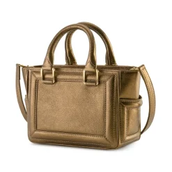 Aleksandra Badura - Ladylike Mini Bag - Buffaloskin Top-Handle Tote Bag - Gold - Luxury High Quality Leather Bag - Avvenice