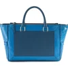 Aleksandra Badura - Ladylike Medium Bag - Calfskin & Python Top-Handle Tote Bag - Ocean Blue - Luxury High Quality Leather Bag - Avvenice
