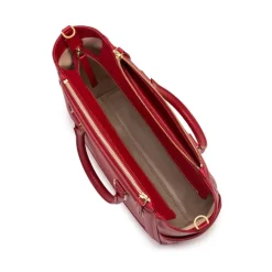 Aleksandra Badura - Ladylike Bag - Goatskin Top-Handle Tote Bag - Red - Luxury High Quality Leather Bag - Avvenice
