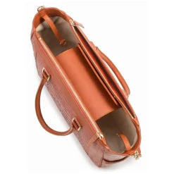 Aleksandra Badura - Ladylike Medium Bag - Alligator & Calfskin Top-Handle Tote Bag - Deep Teal - Luxury High Quality Leather Bag - Avvenice