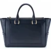 Aleksandra Badura - Ladylike Medium Bag - Calfskin Top-Handle Tote Bag - Midnight Blue - Luxury High Quality Leather Bag - Avvenice