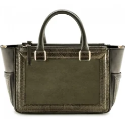 Aleksandra Badura - Ladylike Bag - Calfskin & Python Top-Handle Tote Bag - Olive - Luxury High Quality Leather Bag - Avvenice