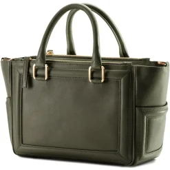 Aleksandra Badura - Ladylike Bag - Calfskin Top-Handle Tote Bag - Olive - Luxury High Quality Leather Bag - Avvenice