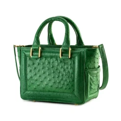 Aleksandra Badura - Ladylike Mini Bag - Ostrich Top-Handle Tote Bag - Green - Luxury High Quality Leather Bag - Avvenice