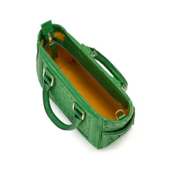 Aleksandra Badura - Ladylike Mini Bag - Ostrich Top-Handle Tote Bag - Green - Luxury High Quality Leather Bag - Avvenice