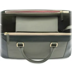 Aleksandra Badura - Ladylike Medium Bag - Calfskin & Python Top-Handle Tote Bag - Palm Green - Luxury High Quality Leather Bag - Avvenice