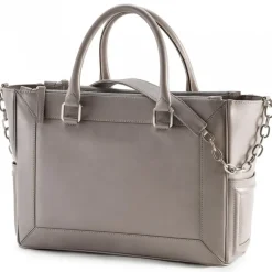 Aleksandra Badura - Ladylike Medium Bag - Calfskin Top-Handle Tote Bag - Ash - Luxury High Quality Leather Bag - Avvenice