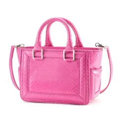 Aleksandra Badura - Ladylike Mini Bag - Python Top-Handle Tote Bag - Pink - Luxury High Quality Leather Bag - Avvenice