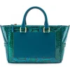 Aleksandra Badura - Ladylike Medium Bag - Calfskin & Python Top-Handle Tote Bag - Deep Teal - Luxury High Quality Leather Bag - Avvenice